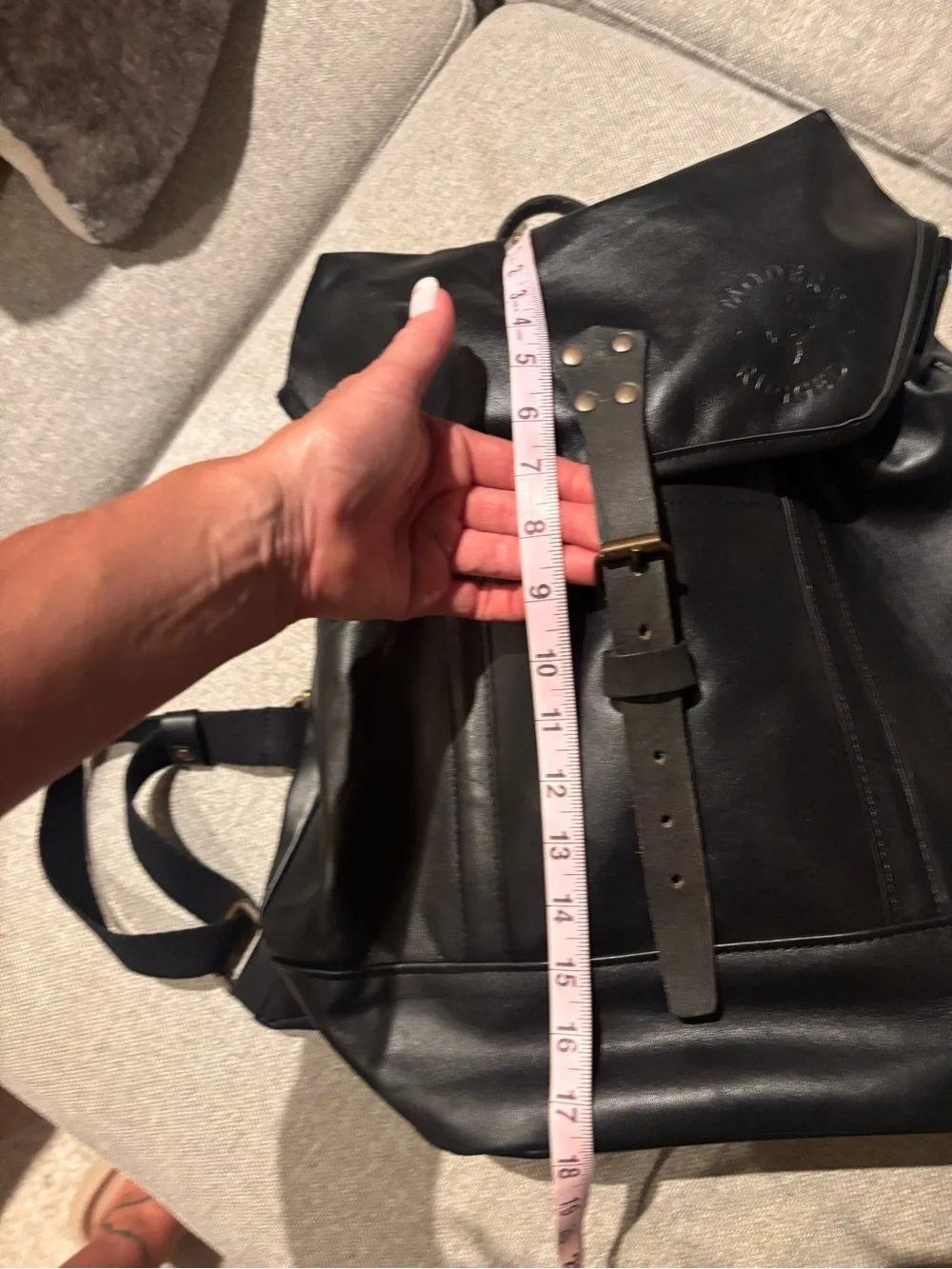 NEW Black Leather Modern Rugged Book Bag 🖤